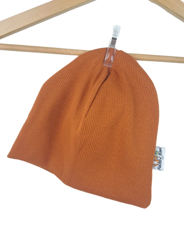 Beanie Feinripp zimt