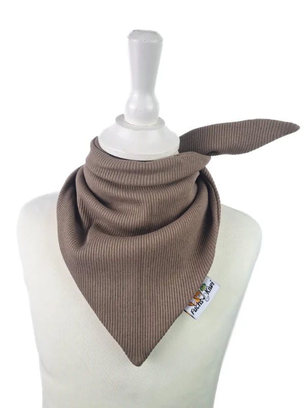 Halstuch zum Binden Feinripp taupe