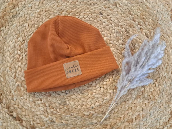 Hipster Beanie Feinripp zimt