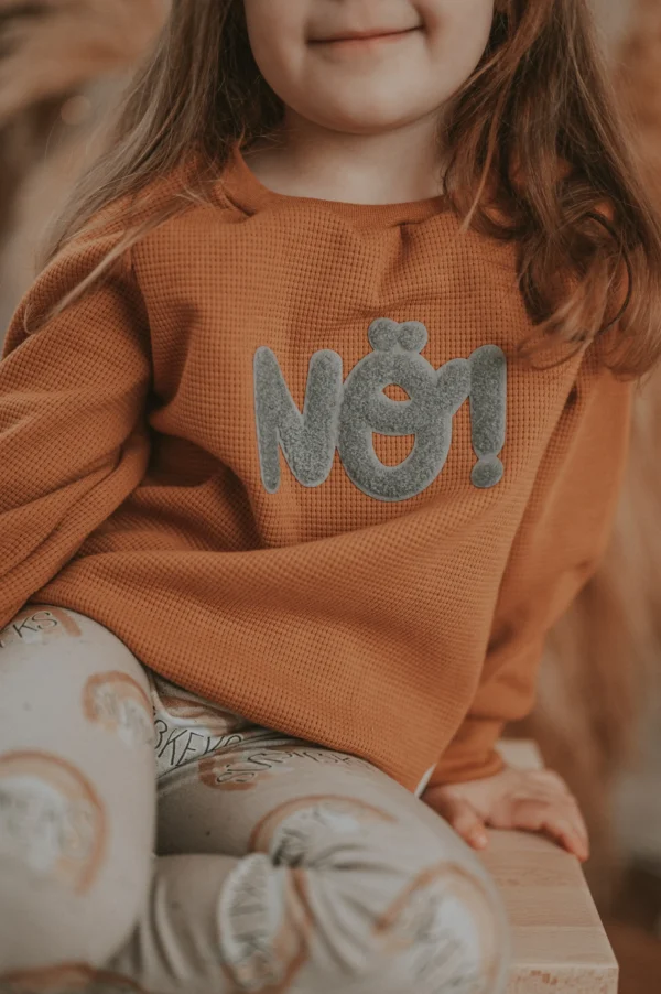 Hoodie Nö Patch Waffeljersey curry – Bild 2