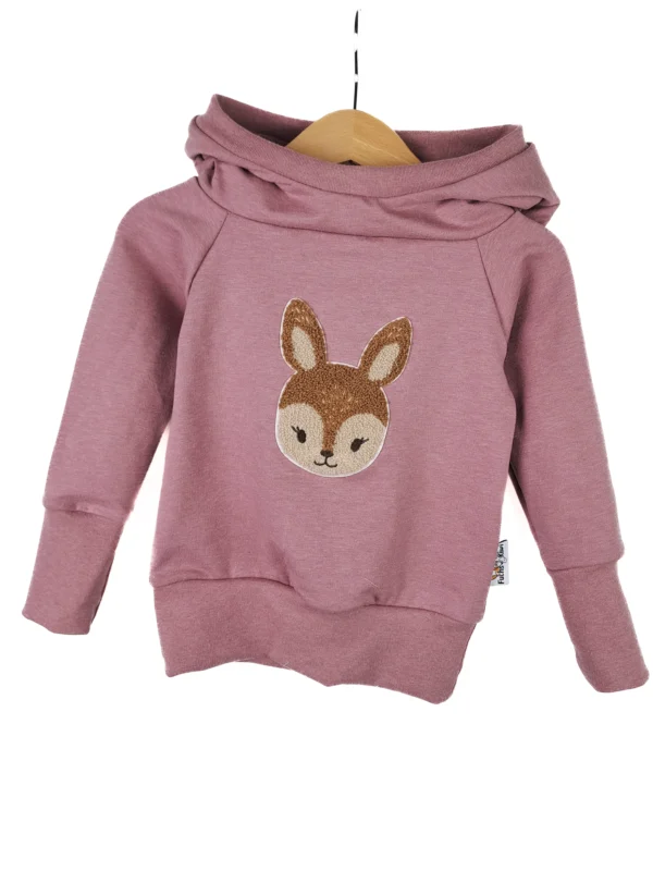 Hoodie Reh-Patch rosa