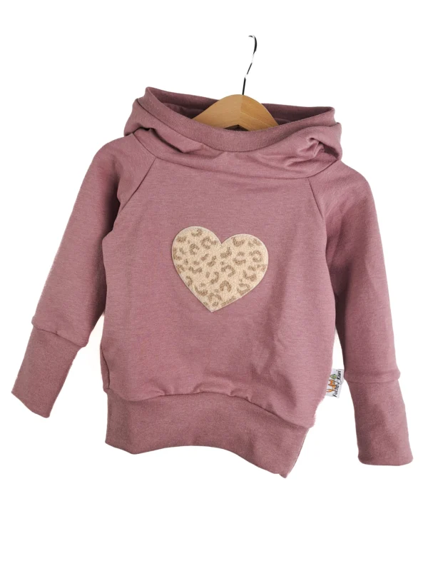 Hoodie Leo Herz- Patch altrosa