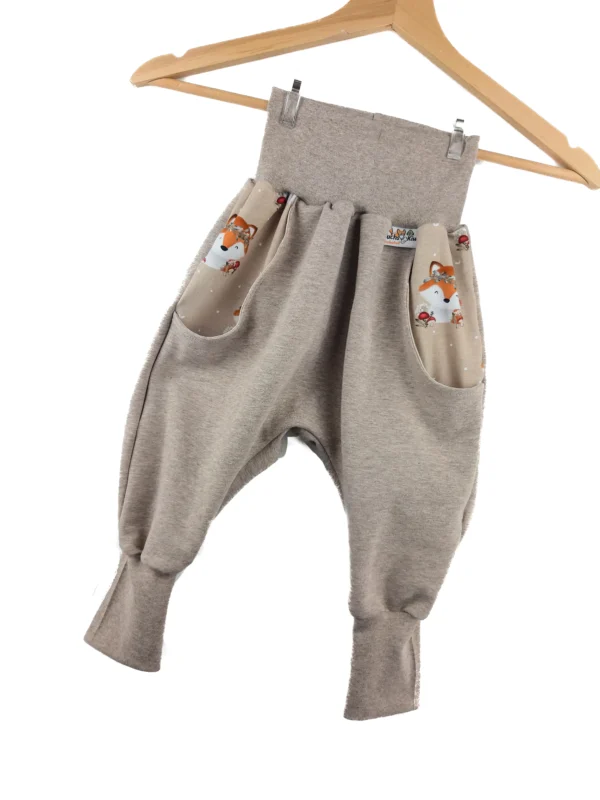 Pumphose mit Taschen sand meliert mit Fuchsi sand