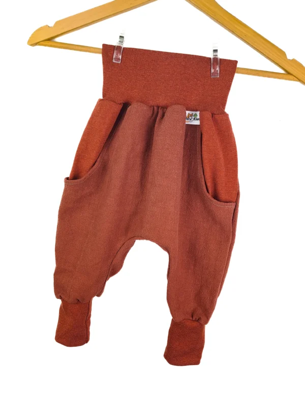 Pumphose mit Taschen rost mit uni rost