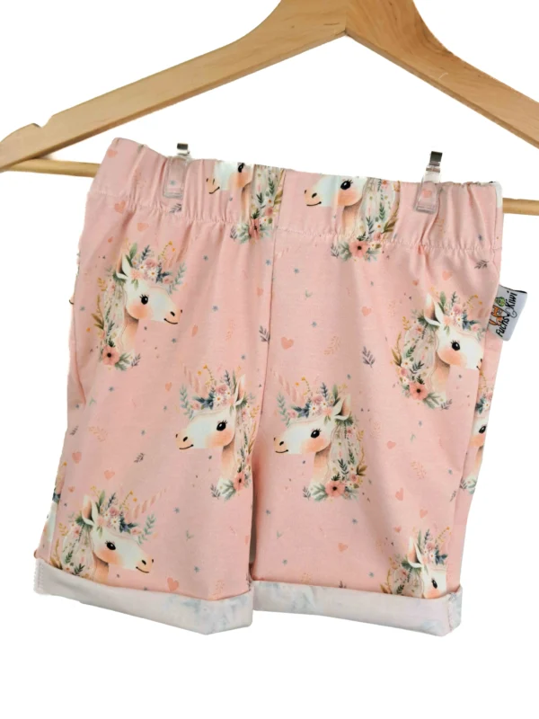 Kurze Shorts Einhorntraum rosa