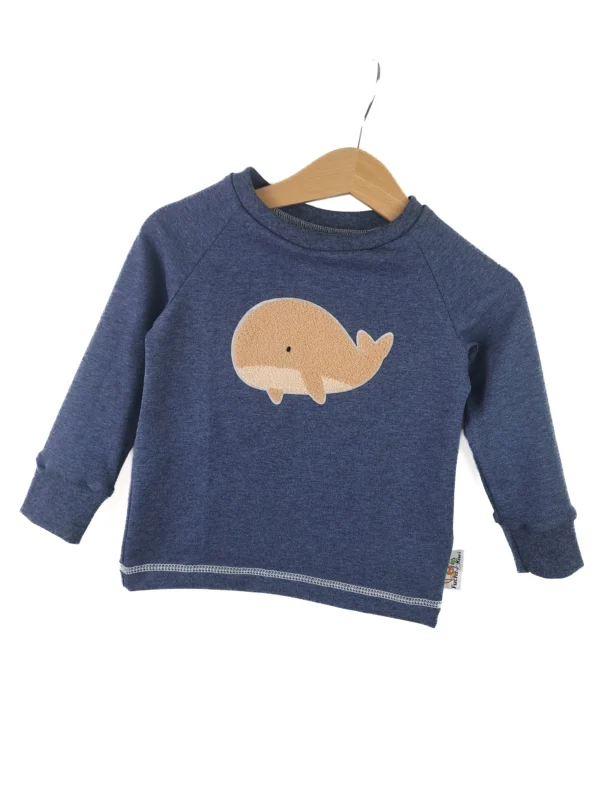 Langarmshirt Wal-Patch blau