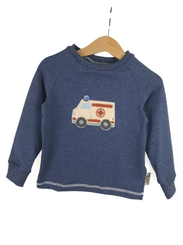 Langarmshirt Krankenwagen-Patch blau