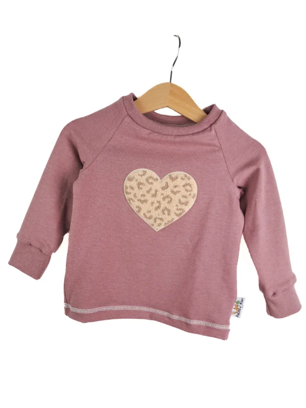 Langarmshirt Leo Herz- Patch altrosa