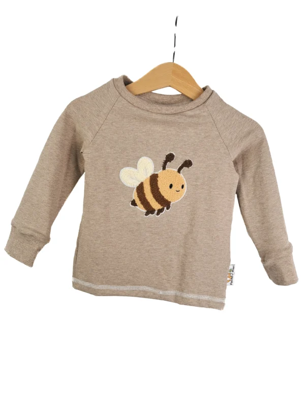 Langarmshirt Biene-Patch sand