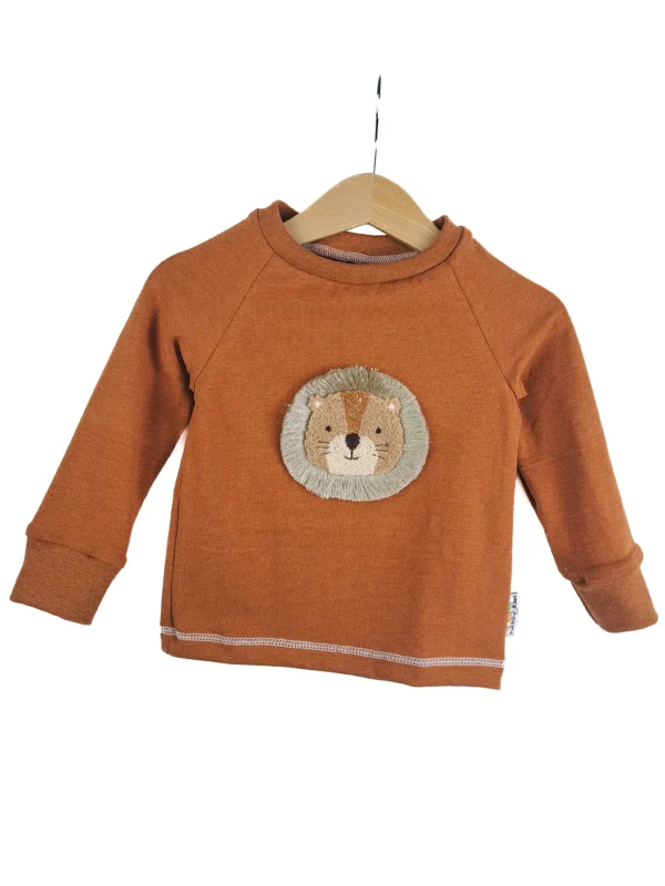 Langarmshirt Löwenliebling-Patch rost