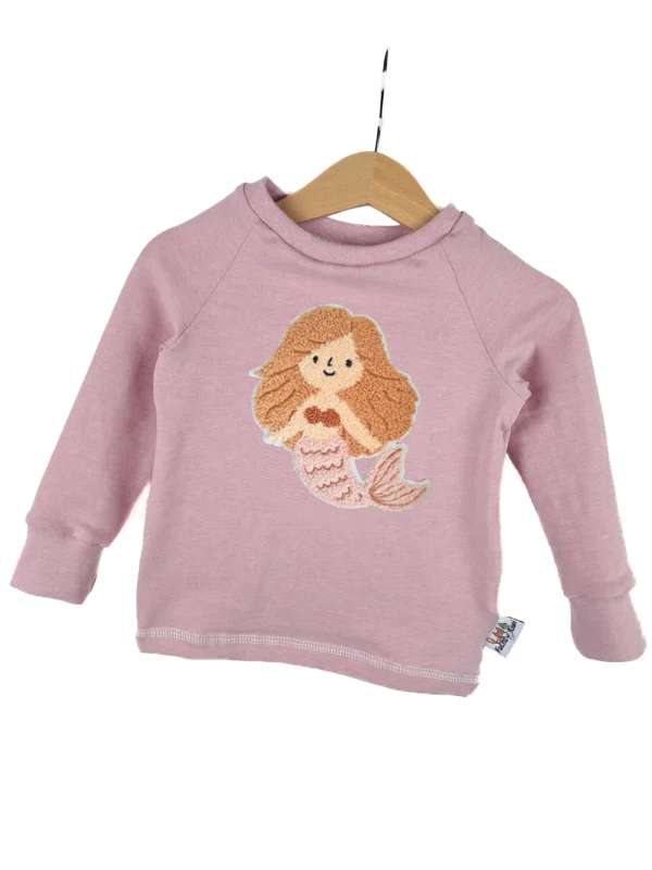 Langarmshirt Meerjungfrau-Patch rosa