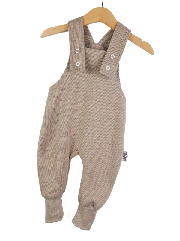 Latzhose Waffeljersey sand meliert
