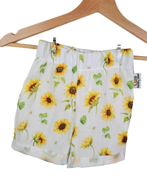Kurze Shorts Musselin Sonnenblumen