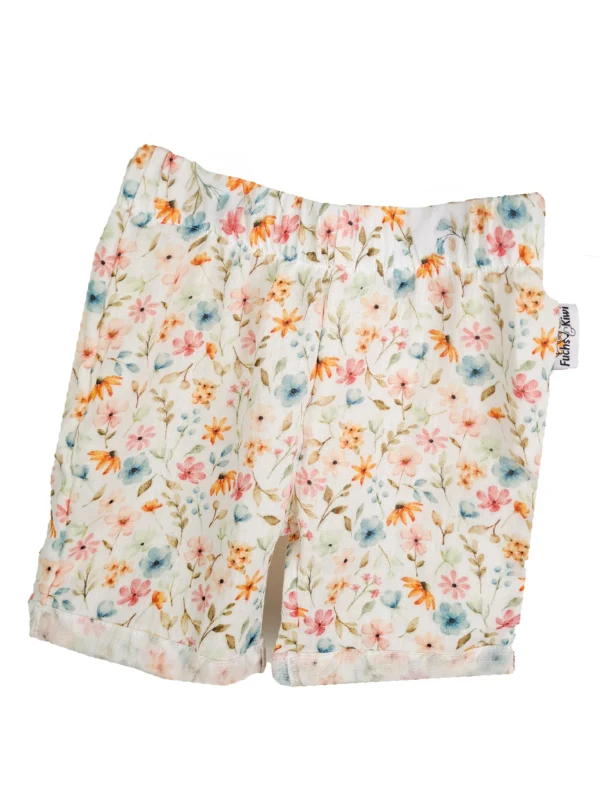 Kurze Shorts Musselin Streublumenwiese