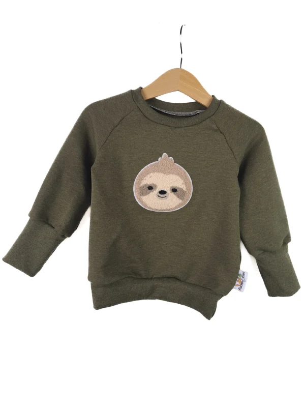 Pullover Faultier-Patch khaki
