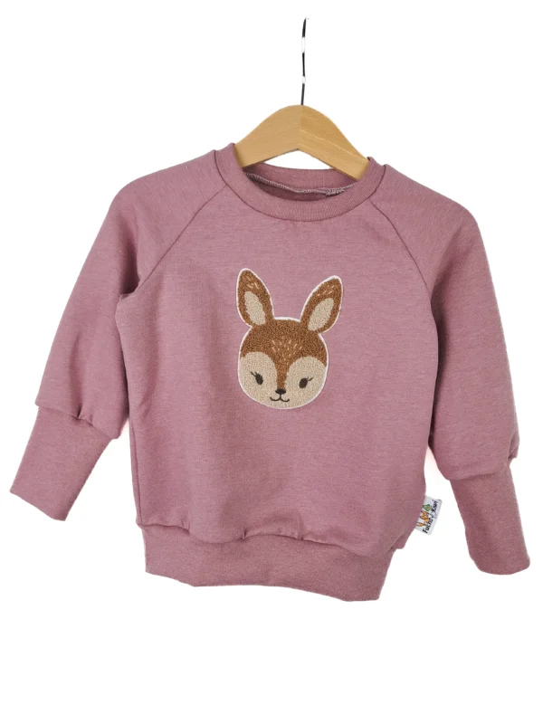 Pullover Reh-Patch rosa