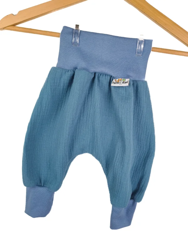 Pumphose Musselin rauchblau