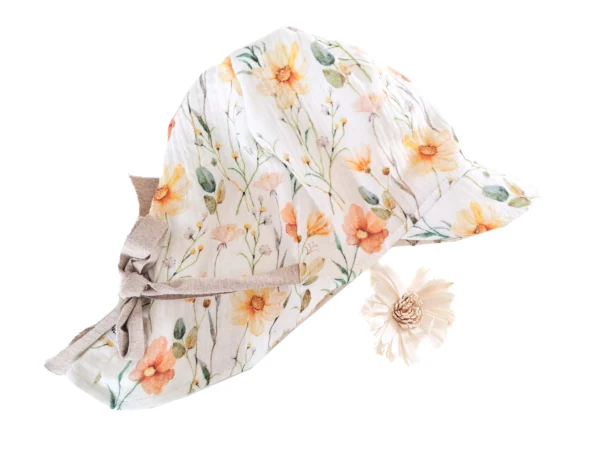 Sommerhut Musselin Sommerblumen pastell