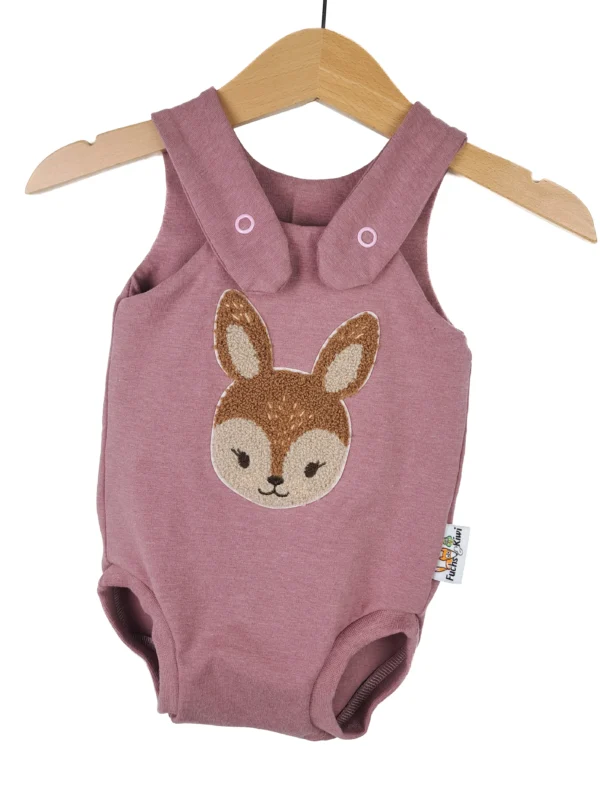 Sommerstrampler Reh-Patch rosa