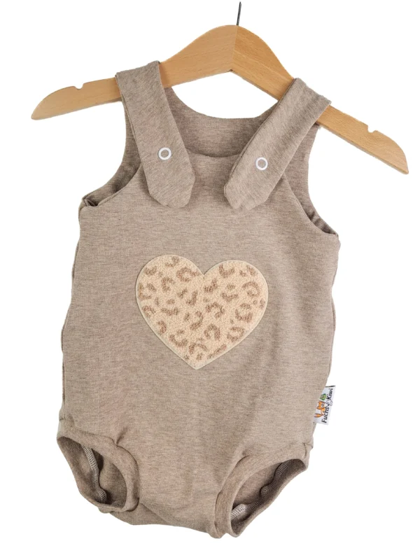 Sommerstrampler Leo Herz-Patch sand