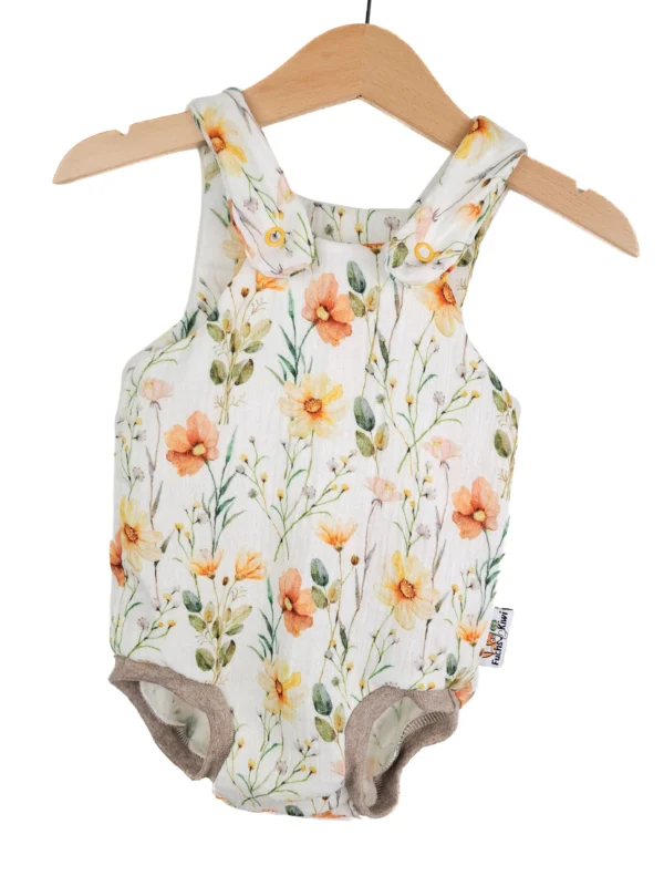 Sommerstrampler Musselin Sommerblumen pastell