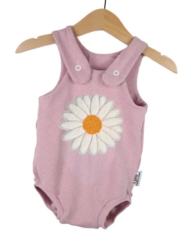 Sommerstrampler Gänseblümchen-Patch rosa