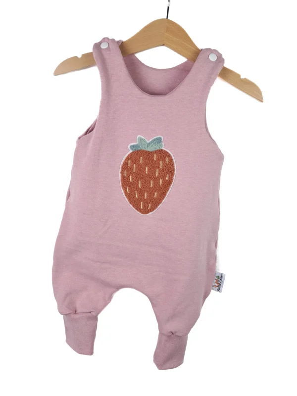 Strampler Erdbeere-Patch rosa