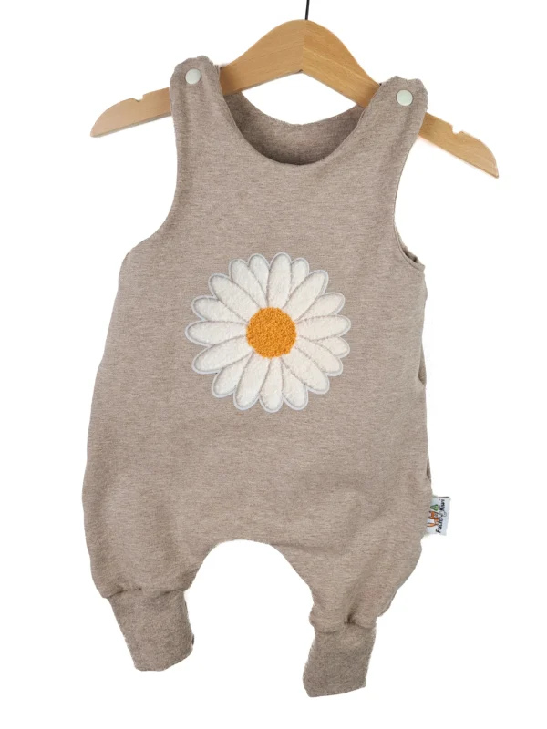 Strampler Gänseblümchen-Patch sand