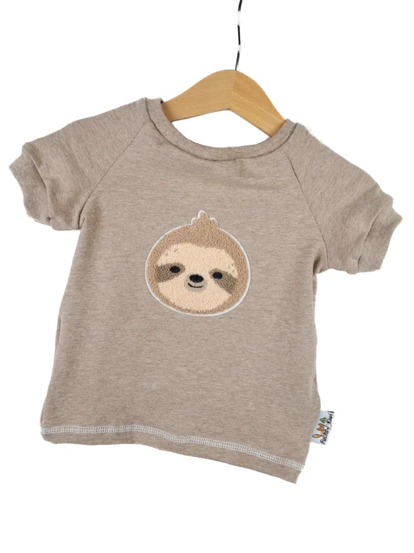 T-Shirt Faultier-Patch sand