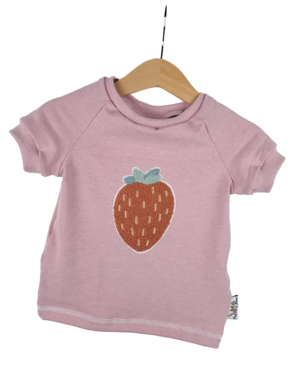 T-Shirt Erdbeere-Patch rosa