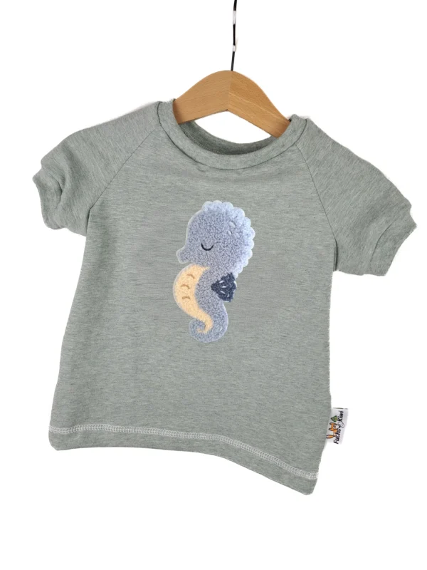 T-Shirt Seepferdchen-Patch mint