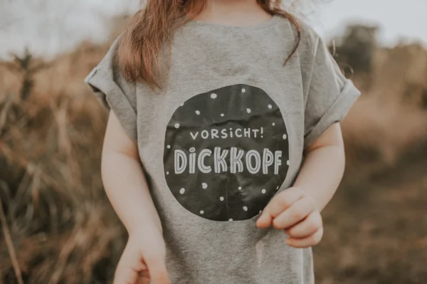 Shirty Vorsicht Dickkopf-Patch grau – Bild 3