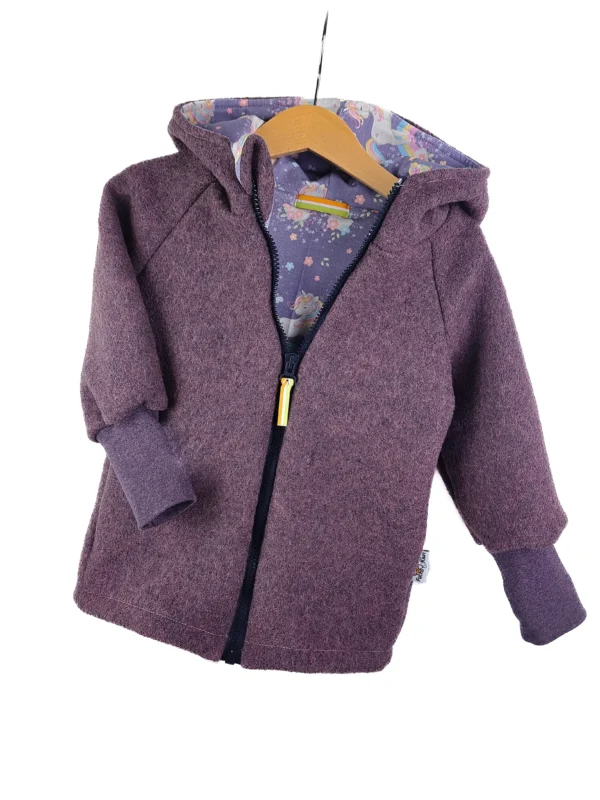 Walkjacke flieder meliert mit Einhörner flieder