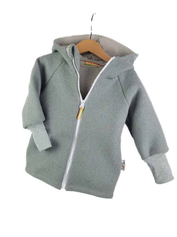 Walkjacke mint mit Streifen salbei