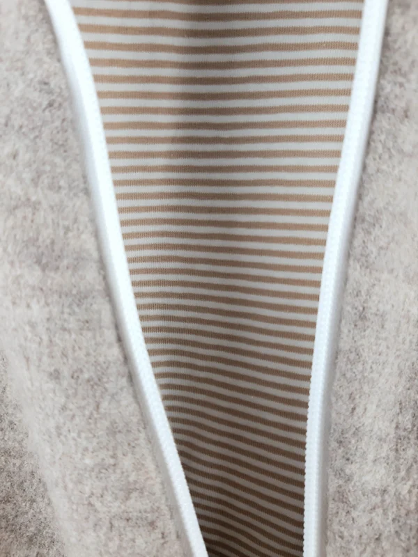 Walkmantel sand meliert mit Streifen beige – Bild 2