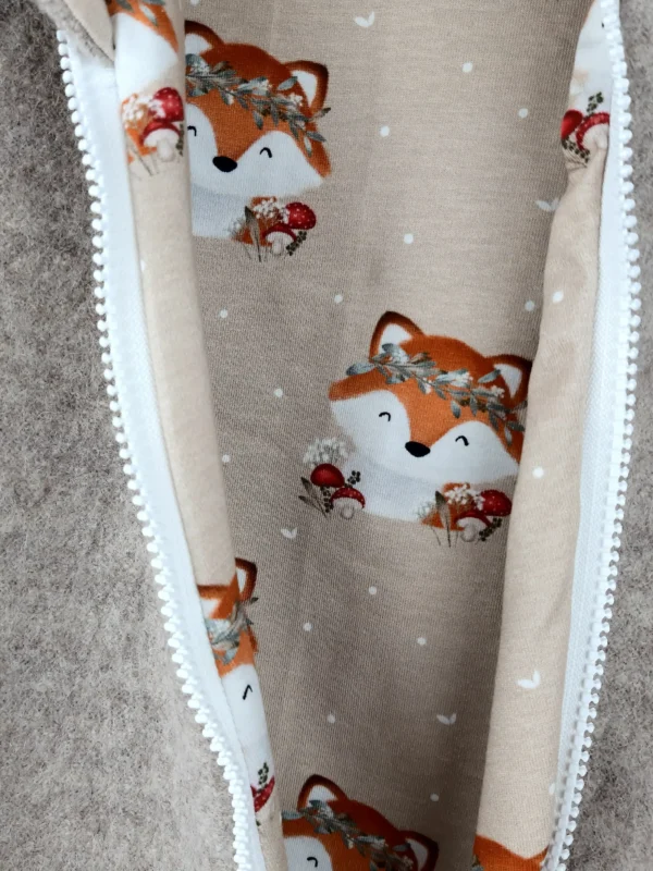 Walkmantel aus Wolfleece sand meliert mit Fuchsi sand – Bild 2