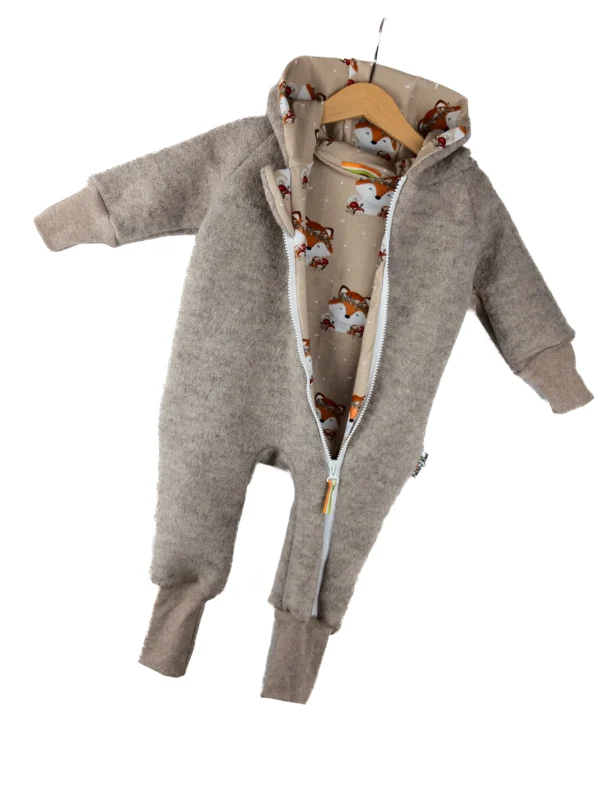 Walkoverall sand meliert mit Fuchsi sand