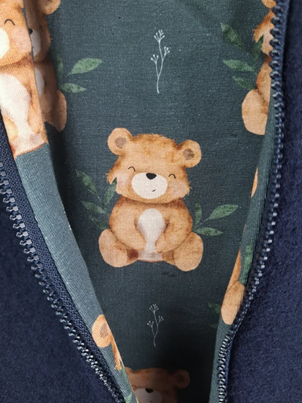 Walkoverall blau mit Teddybär – Bild 2