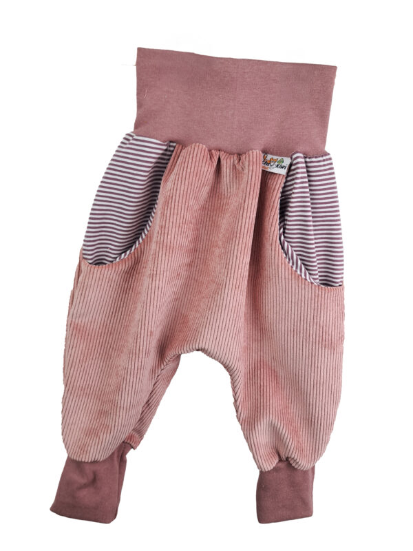 Pumphose mit Taschen Cord altrosa mit Streifen mauve