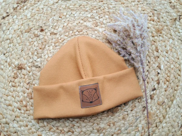 Hipster Beanie Feinripp curry 42-44