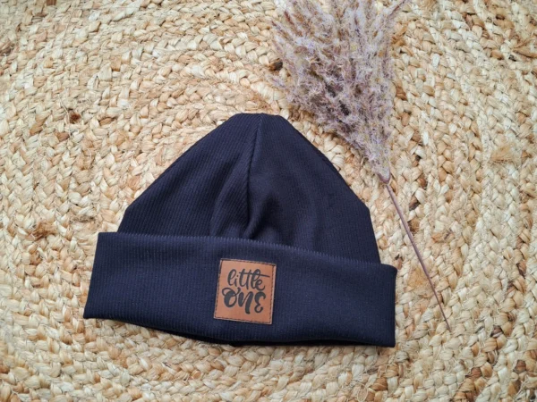 Hipster Beanie Feinripp dunkelblau 42-44