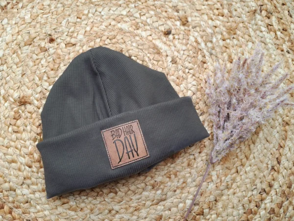 Hipster Beanie Feinripp anthrazit 42-44