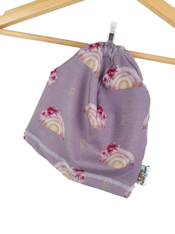 Beanie Regenbogenliebe flieder 46-48