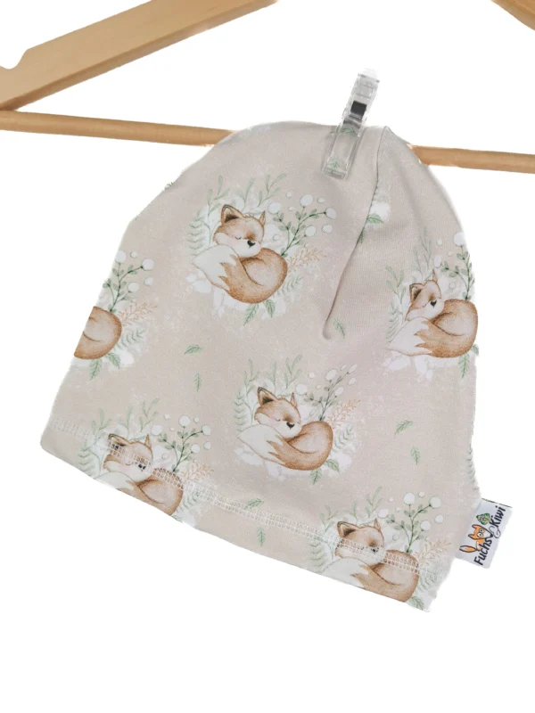 Beanie Fuchsbaby sand 44-46 mit Fleece