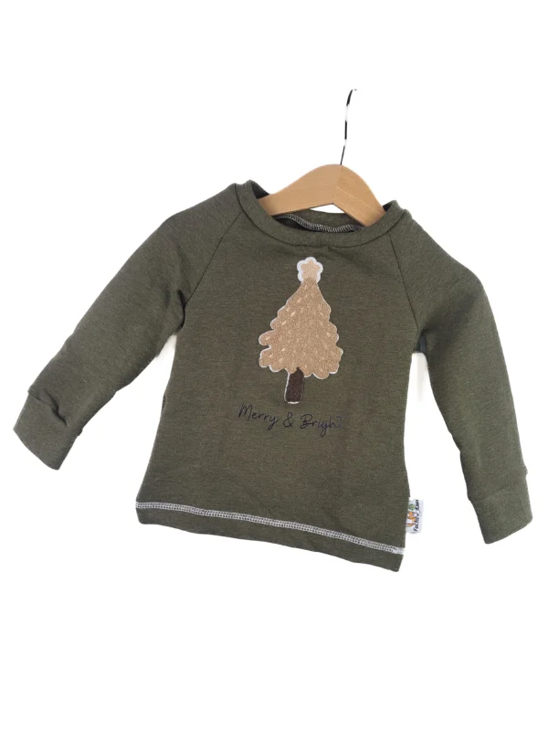 Langarmshirt Weihnachtsbaum-Patch tanne 74/80
