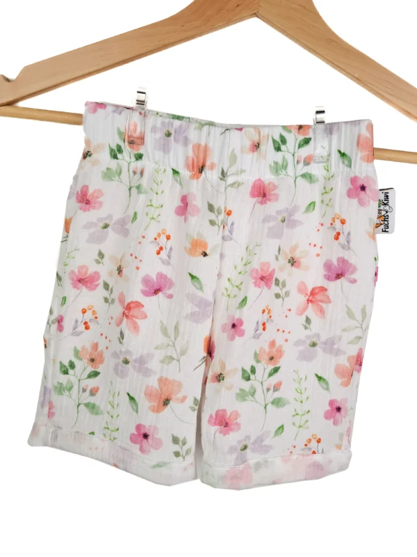 Kurze Shorts Musselin Blumen pastell 86/92