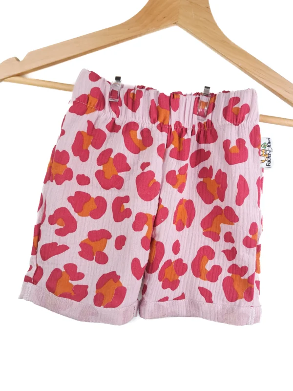 Kurze Shorts Musselin Leo pink 86/92