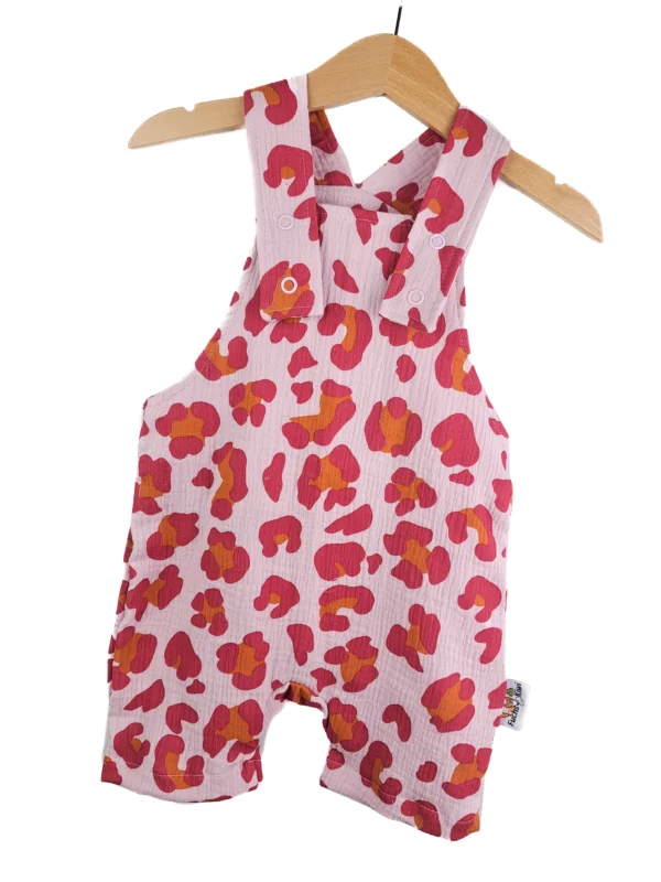 Latzhose kurz Musselin Leo pink 74/80